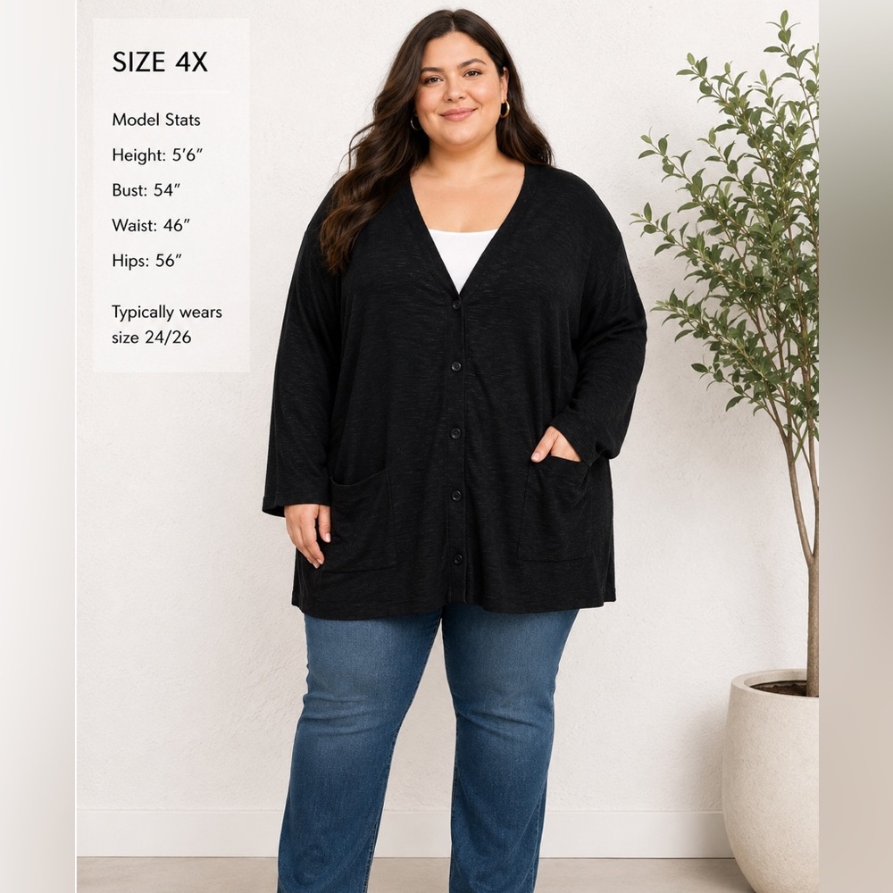 torrid Black Ribbed cardigan Top 4X